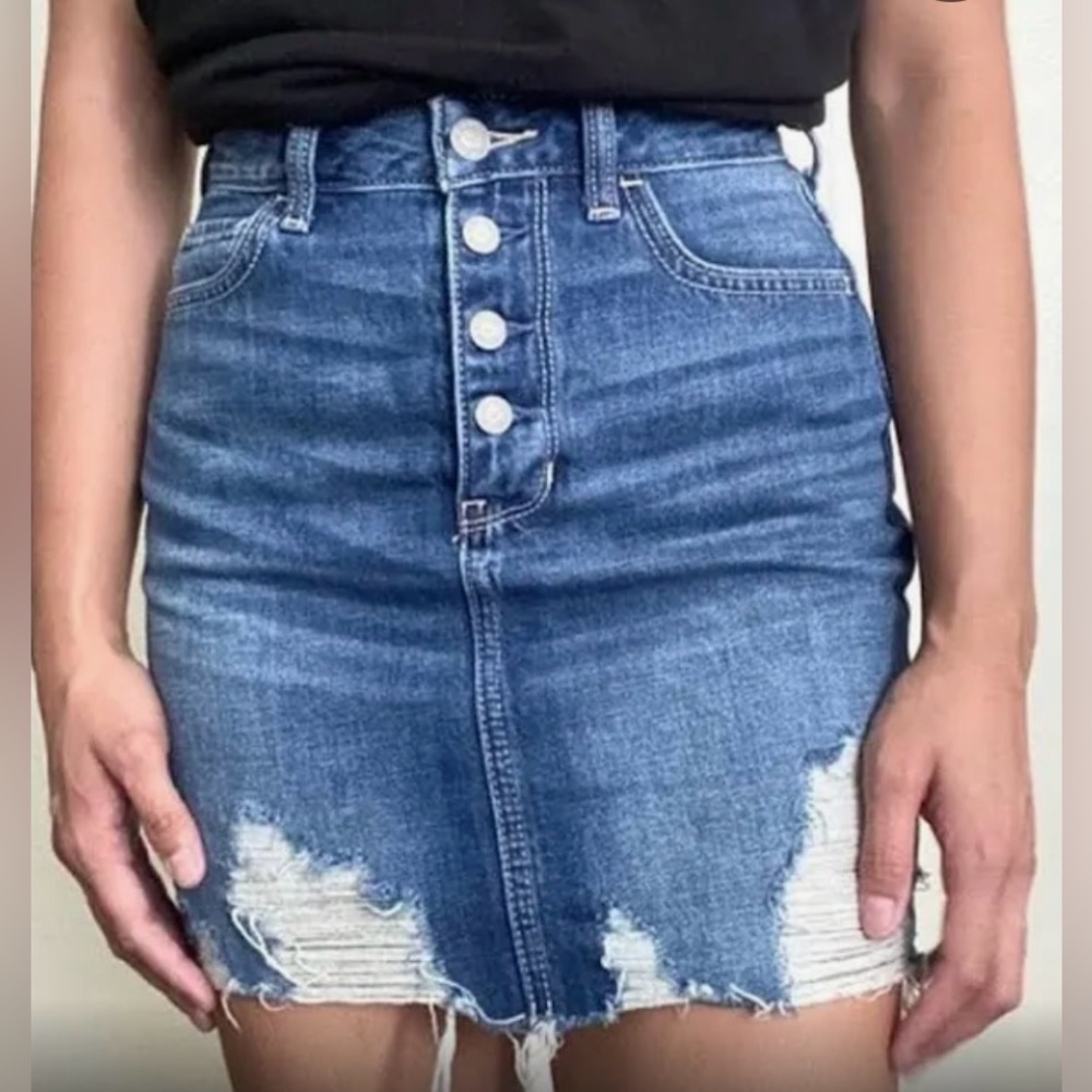Hollister High Rise Jean Skirt